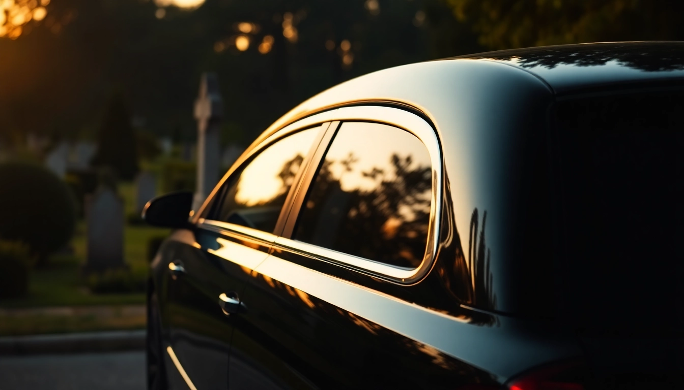 Prevoz pokojnika iz inostranstva uz elegantan automobil u mirnom okruženju groblja.