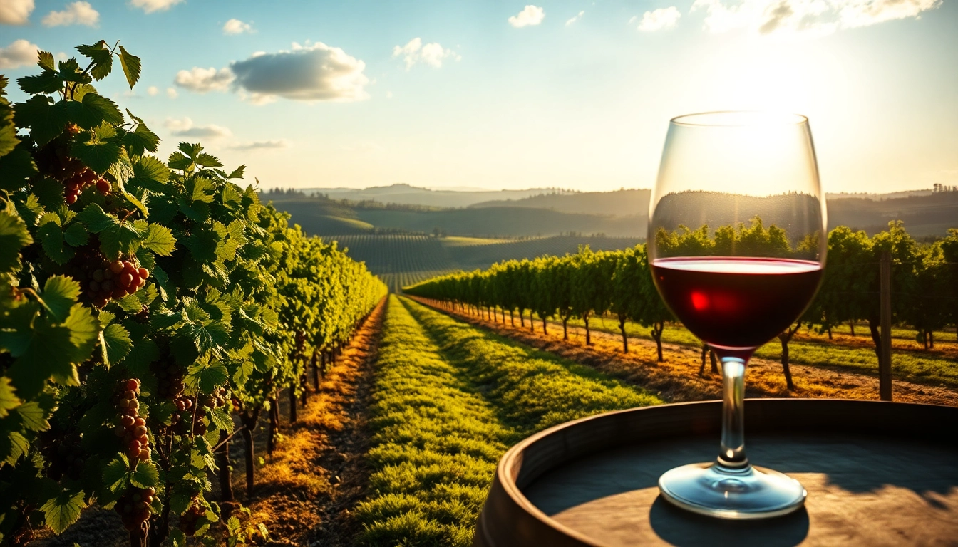 Visit Sacramento Wineries for a scenic vineyard landscape with wine barrel and sunset reflections.